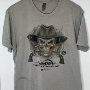 VASTEX Skull Cowboy Graphic Tee Men’s Large Next Level Apparel Guns Hat